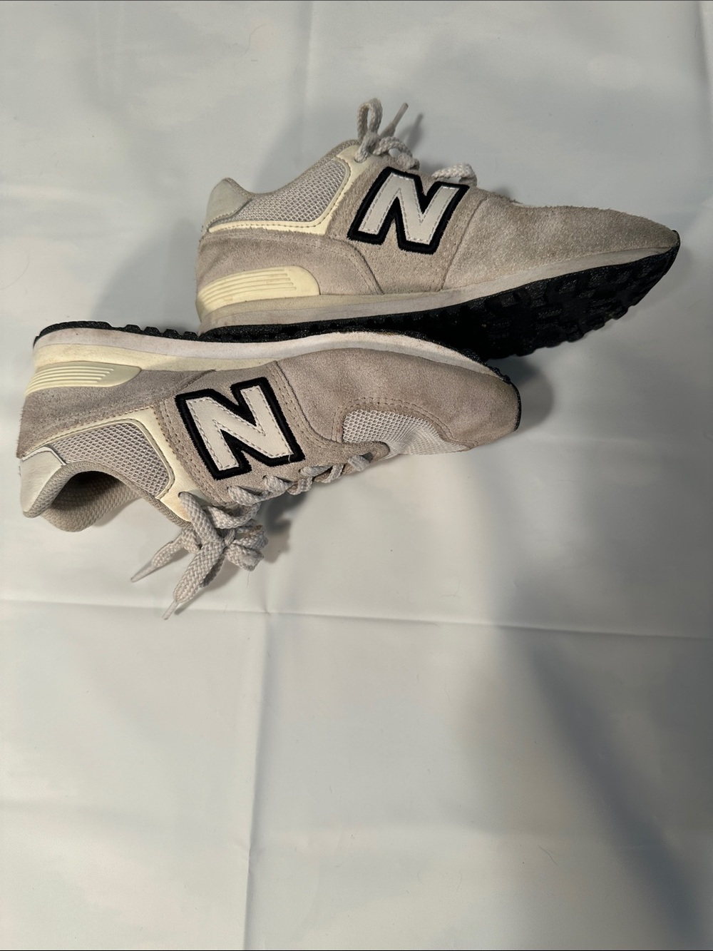 New Balance Kids Neutral Beige and Gray Lace-Up Sneakers size 2.5 - Picture 5 of 15